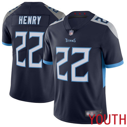 Tennessee Titans Limited Navy Blue Youth Derrick Henry Home Jersey NFL Football #22 Vapor Untouchable->youth nfl jersey->Youth Jersey